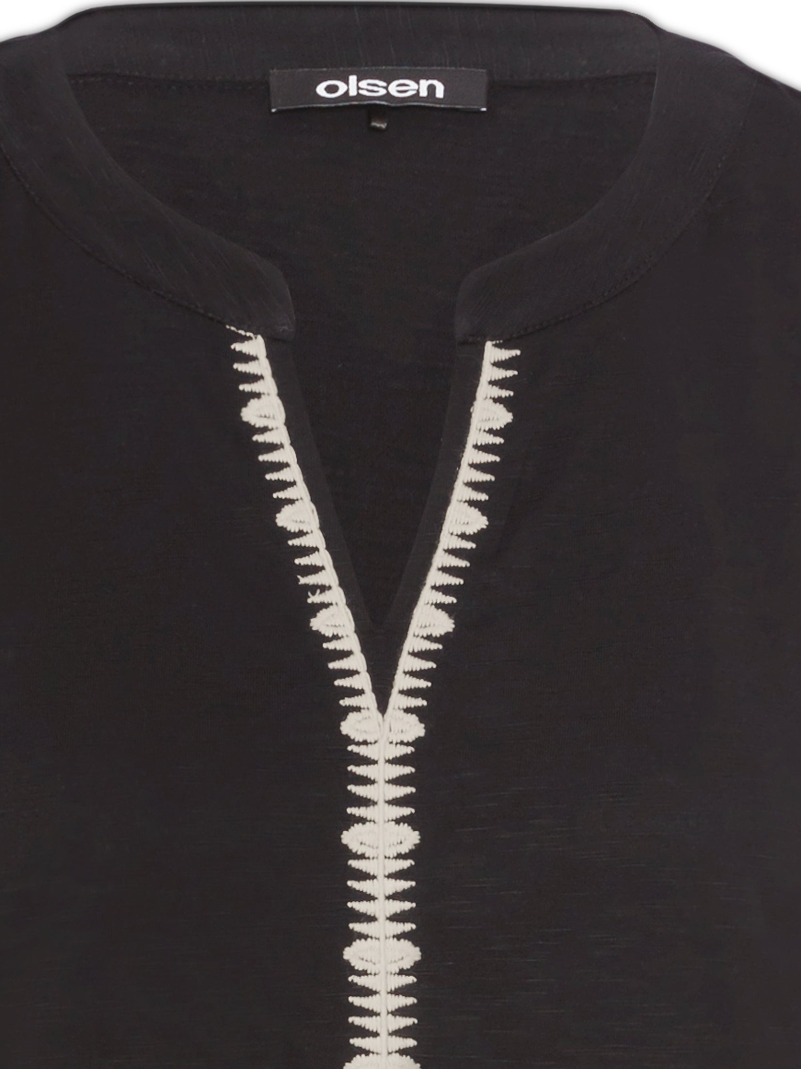 Olsen - Black Sleeveless Top with Trim