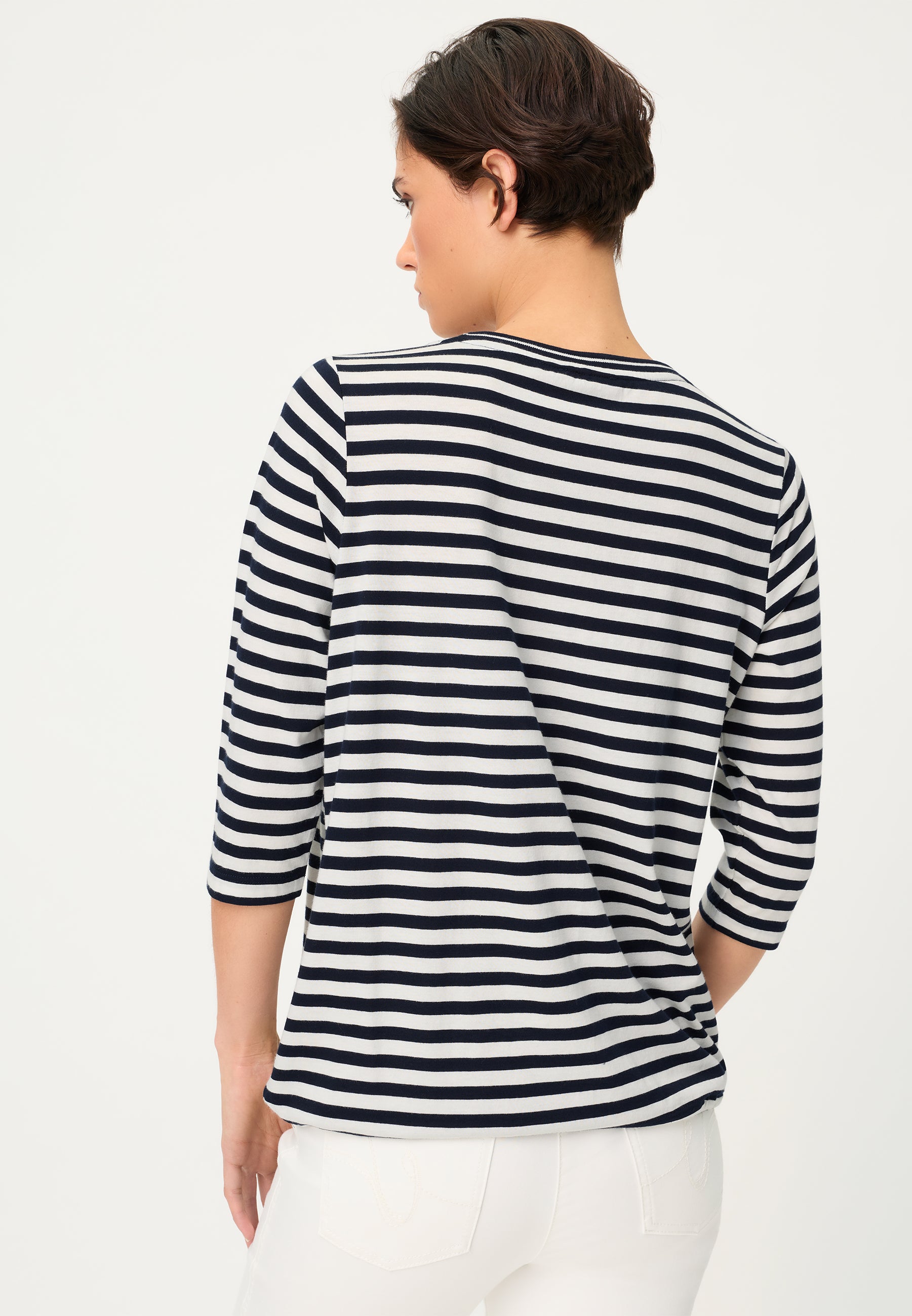 Olsen Sequin Embellished Flower Striped T-shirt