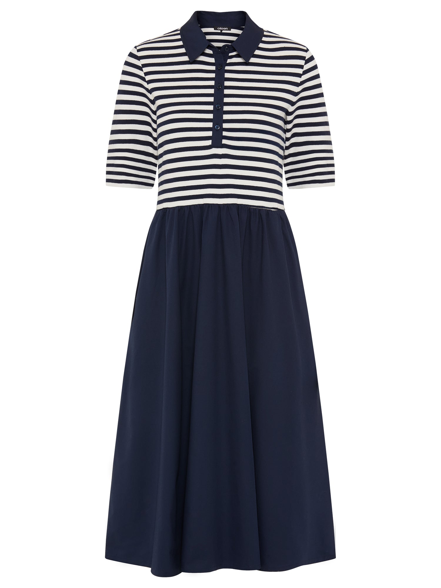 Olsen Navy and White Dress
