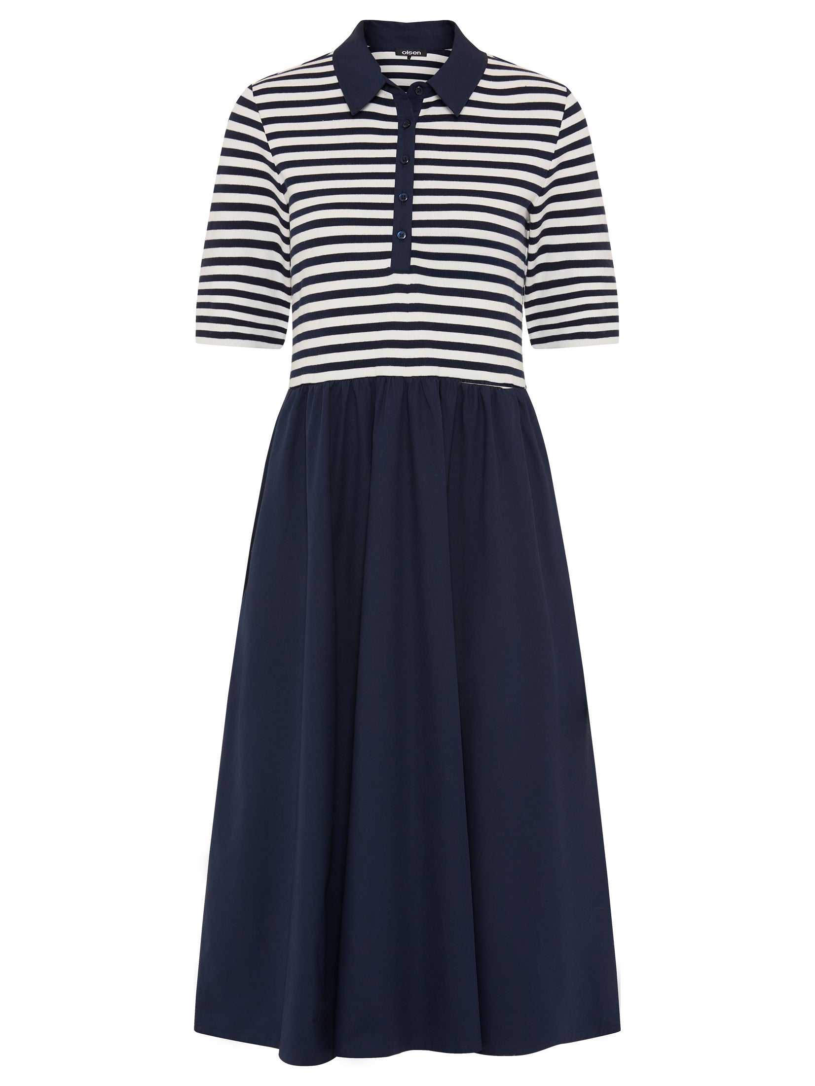 Olsen Navy and White Dress