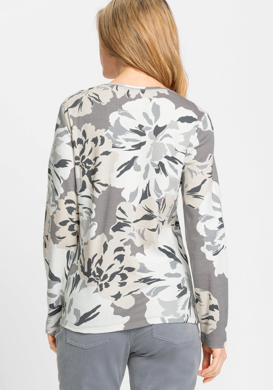 Olsen Grey long sleeve print t-shirt