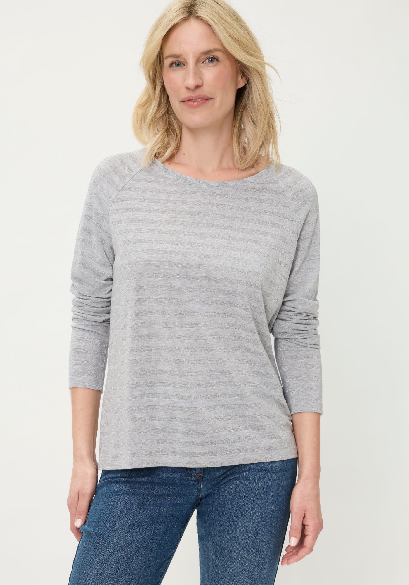 Olsen -Grey and Silver Top