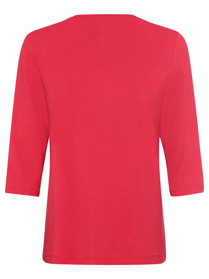 Olsen Red V Neck Top