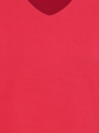 Olsen Red V Neck Top