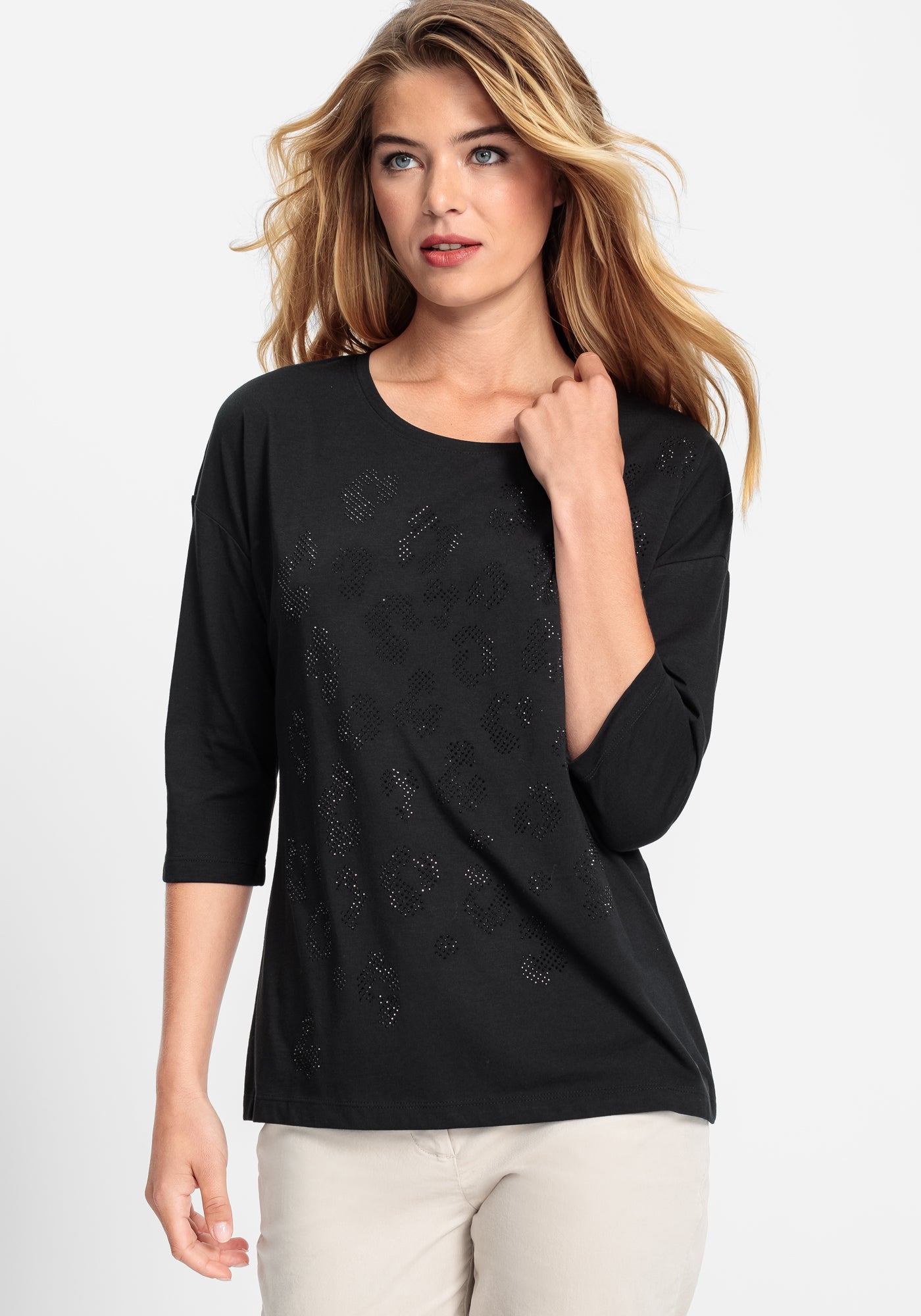 Olsen Black Sparkle Top