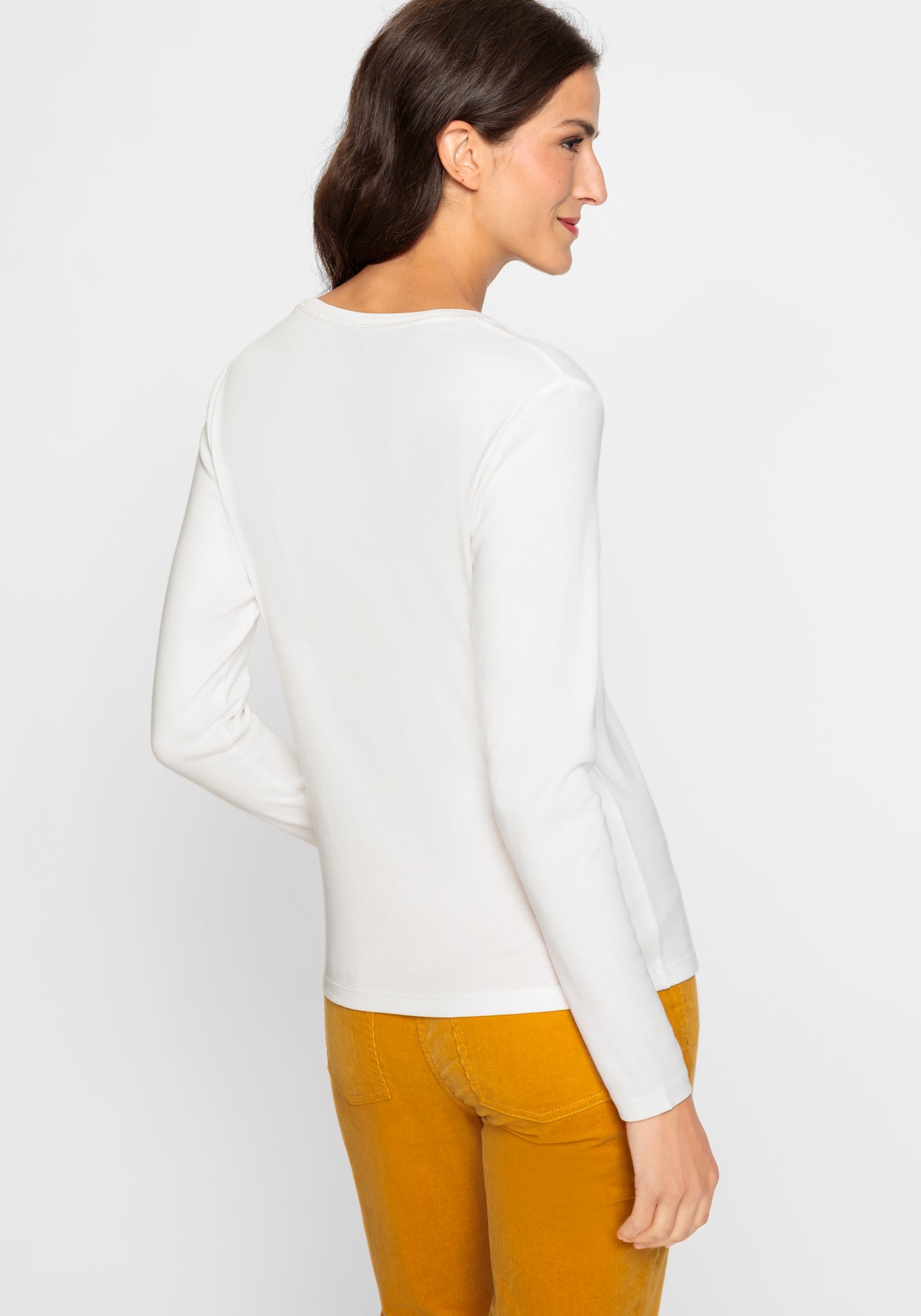 Olsen Basic White Long Sleeve T-shirt