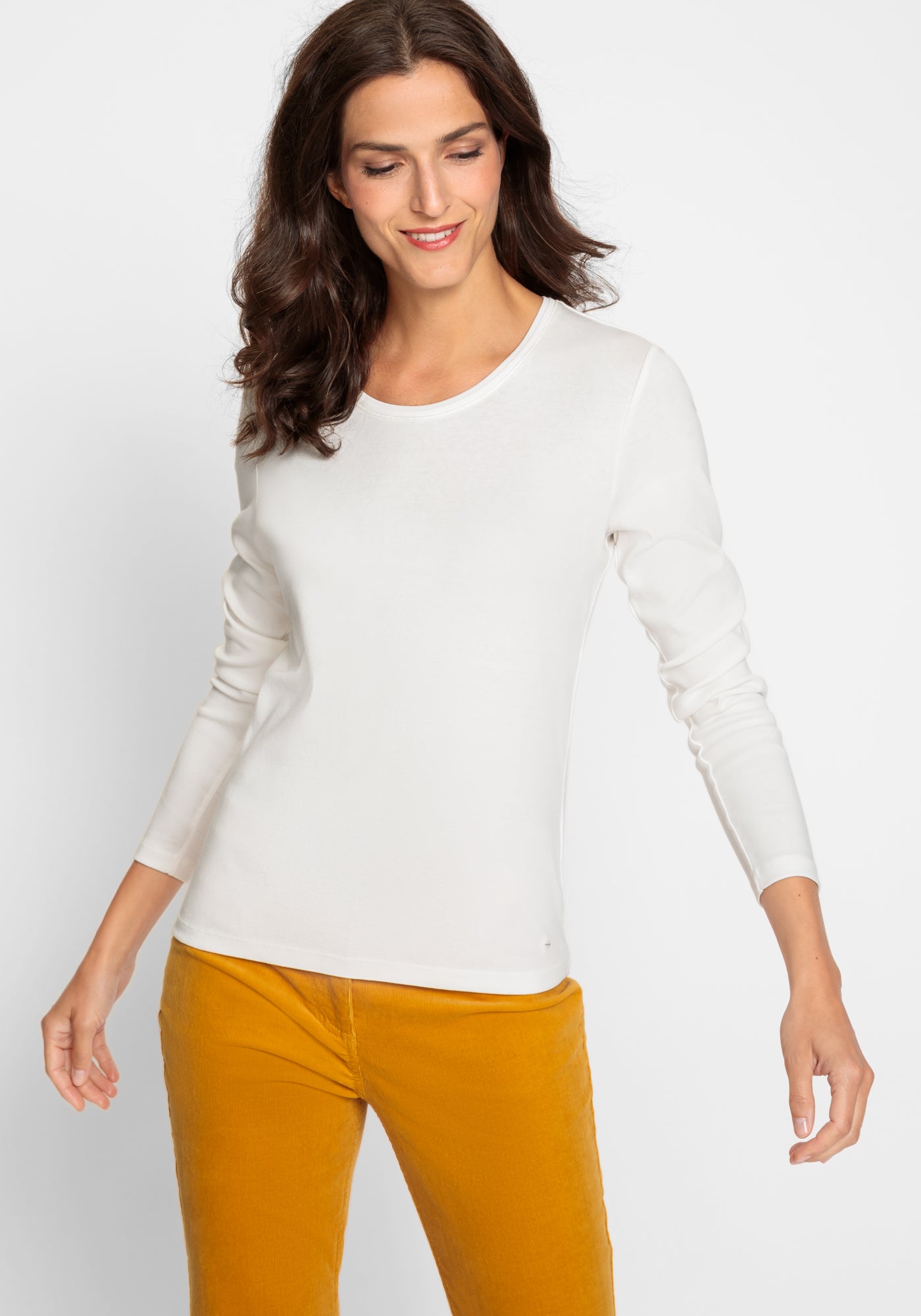 Olsen Basic White Long Sleeve T-shirt