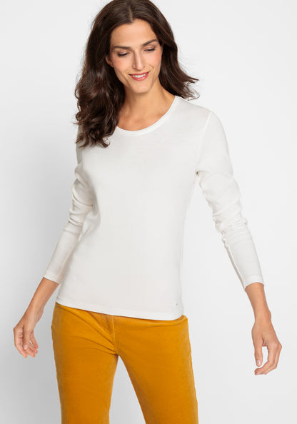 Olsen Basic White Long Sleeve T-shirt