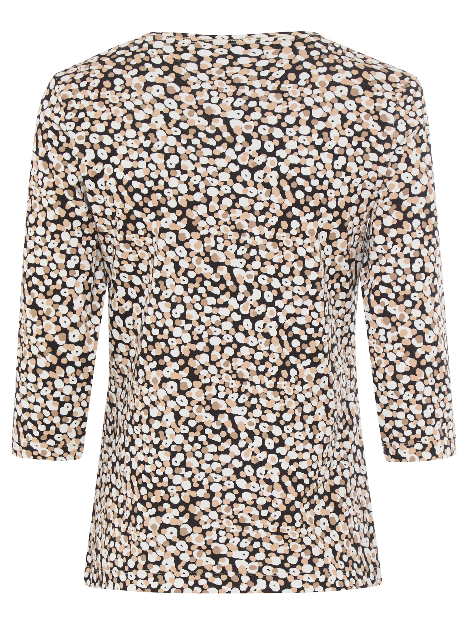 Olsen- 3/4 Black Print Top