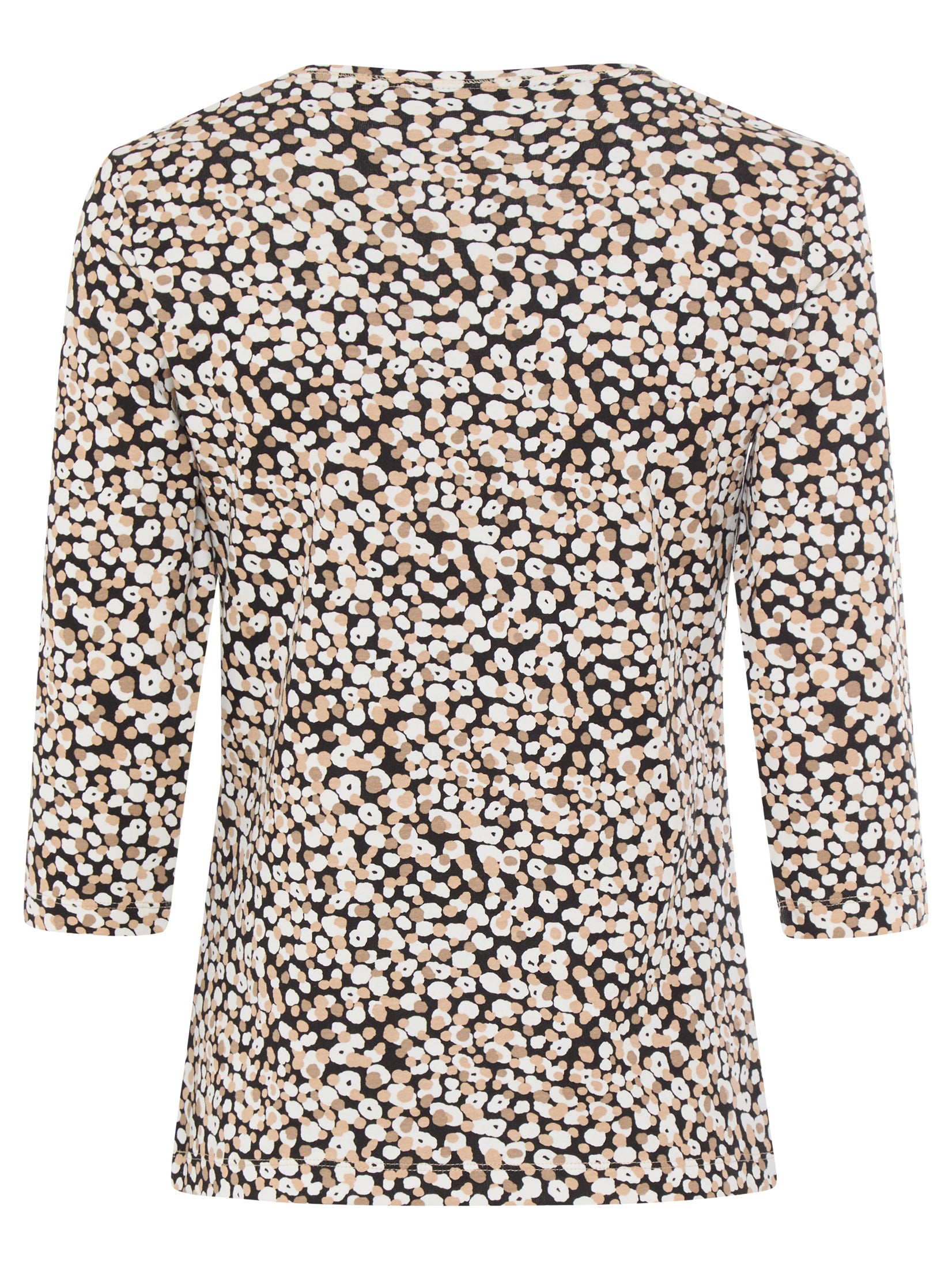 Olsen- 3/4 Black Print Top