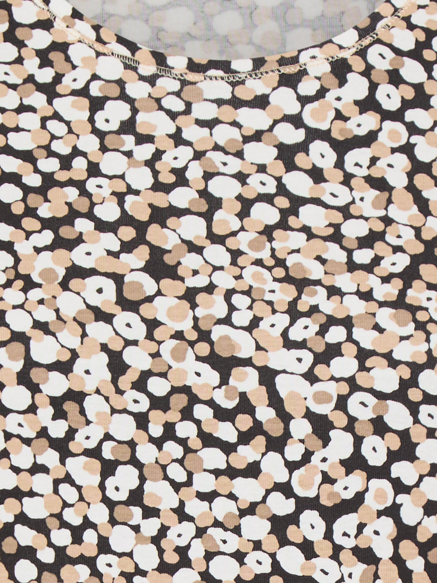 Olsen- 3/4 Black Print Top