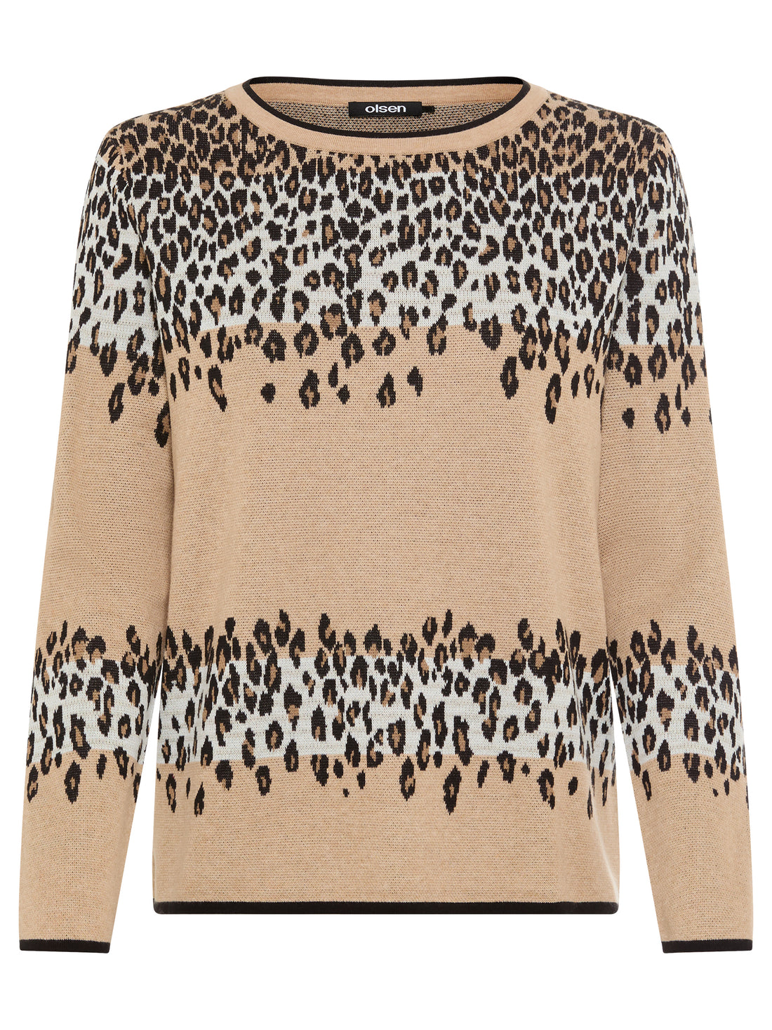 Olsen - Beige Animal Jumper