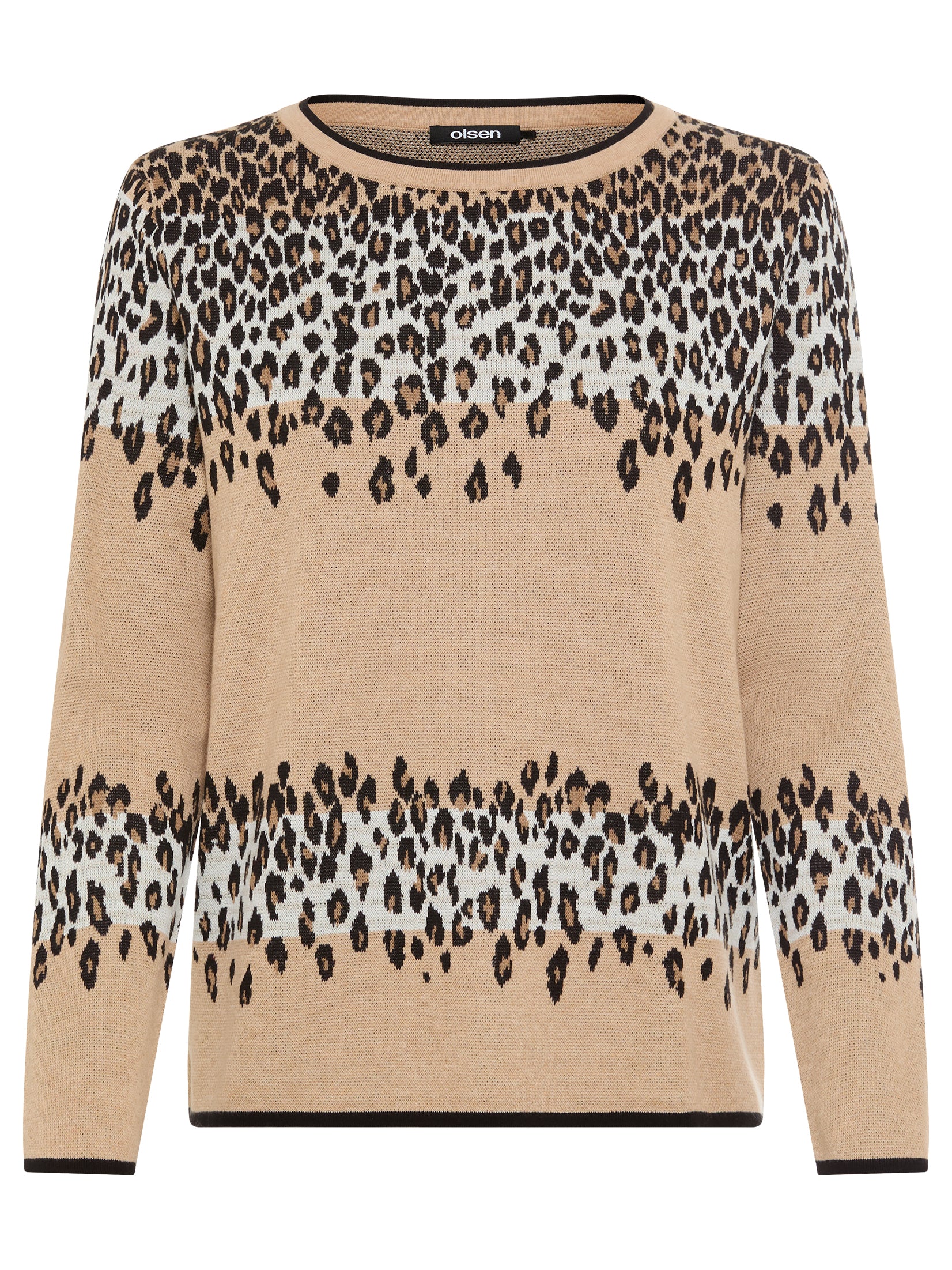 Olsen - Beige Animal Jumper