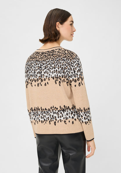 Olsen - Beige Animal Jumper