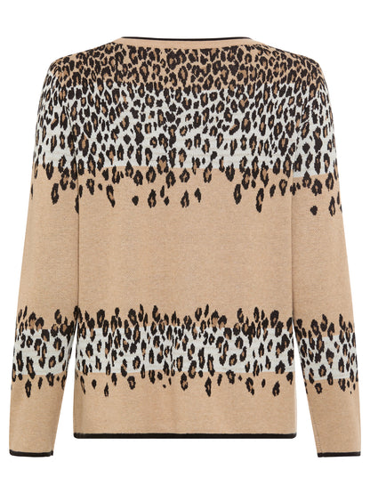 Olsen - Beige Animal Jumper