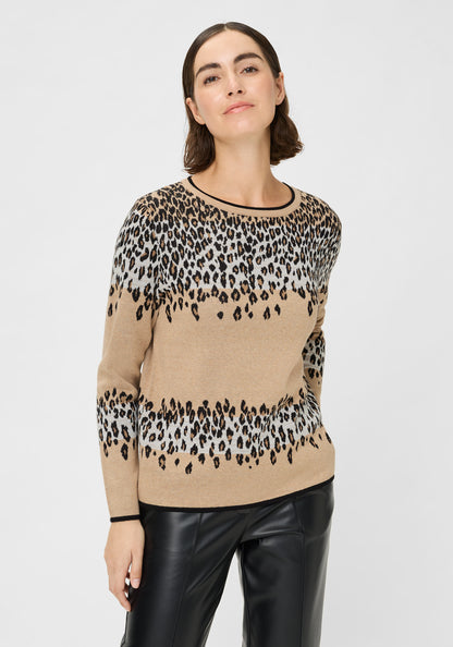 Olsen - Beige Animal Jumper