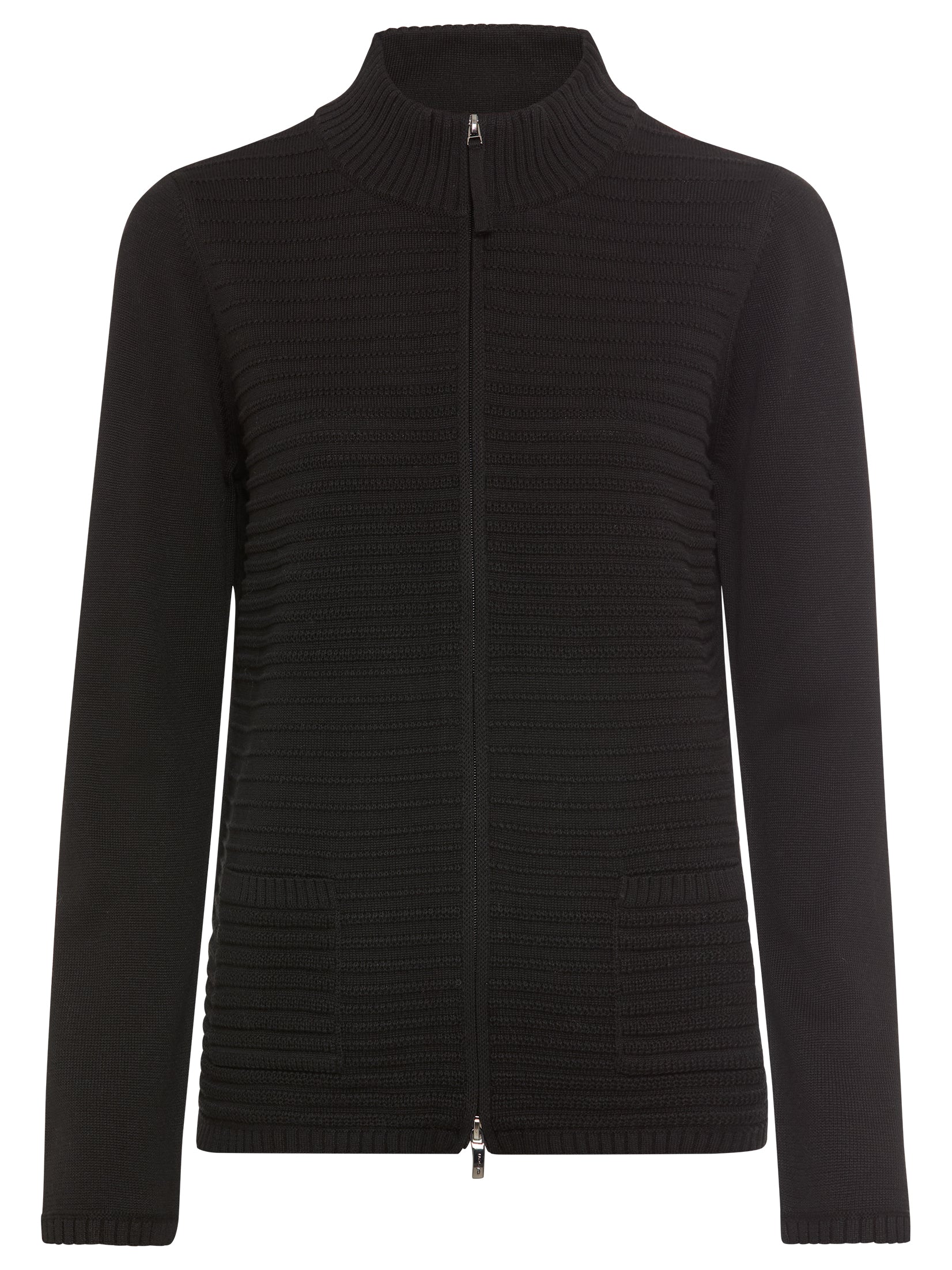 Olsen - Black Zip Knit Cardi