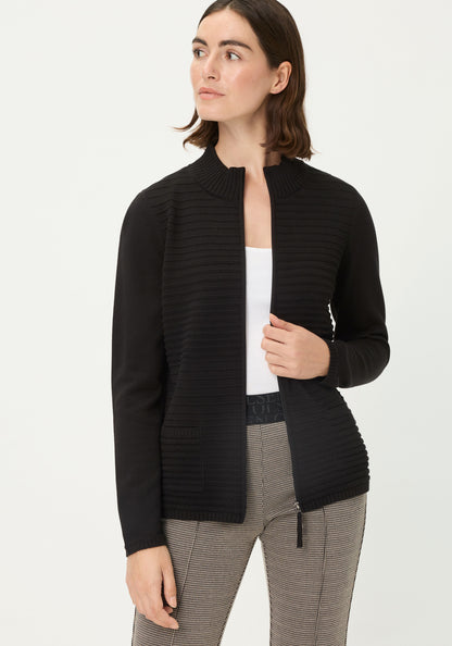 Olsen - Black Zip Knit Cardi