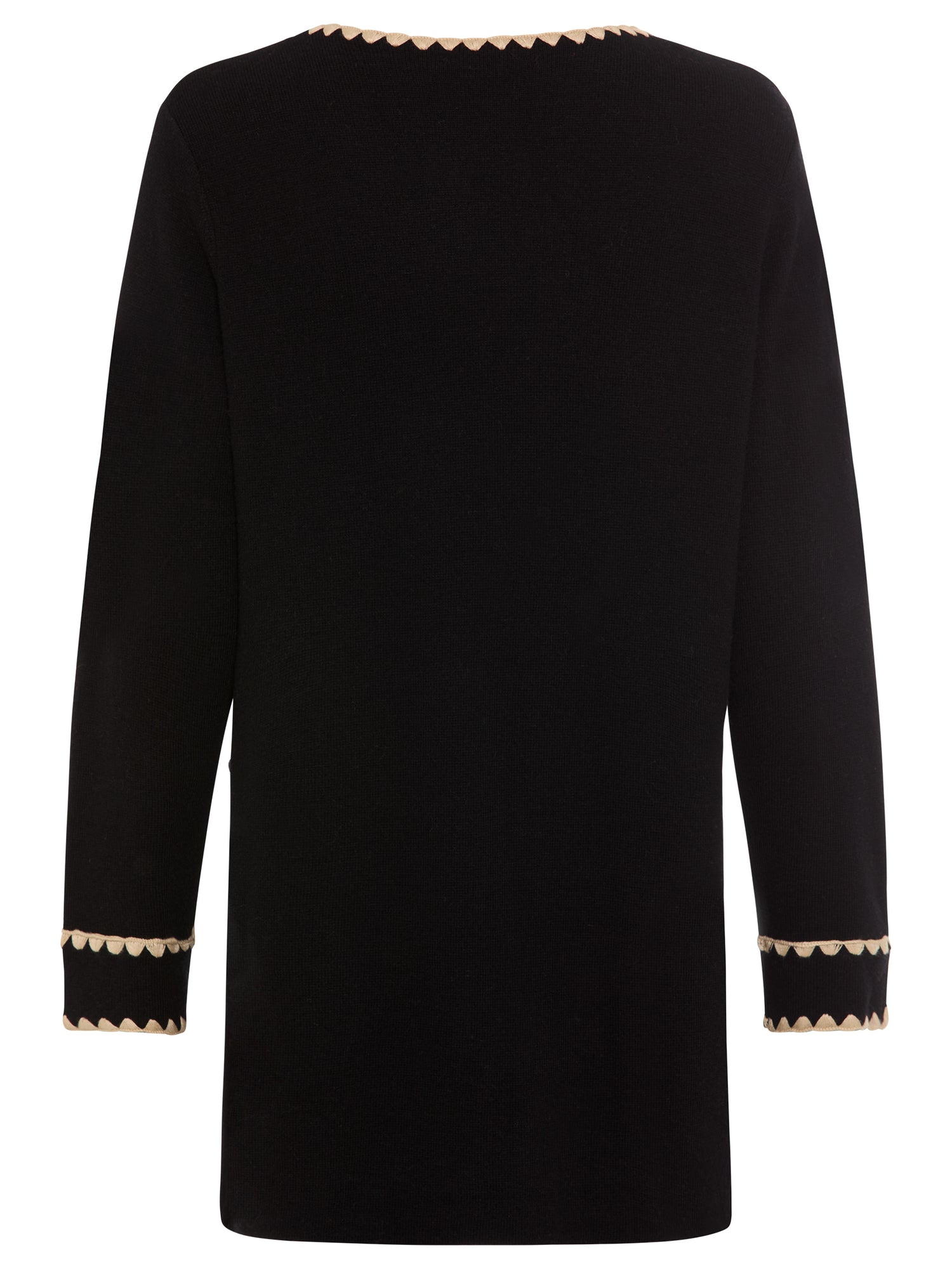 Olsen- Black and Camel Knit Long Cardi