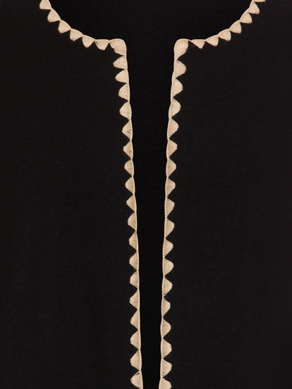 Olsen- Black and Camel Knit Long Cardi