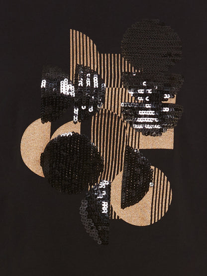 Olsen - Retro Black Long Sleeve Top