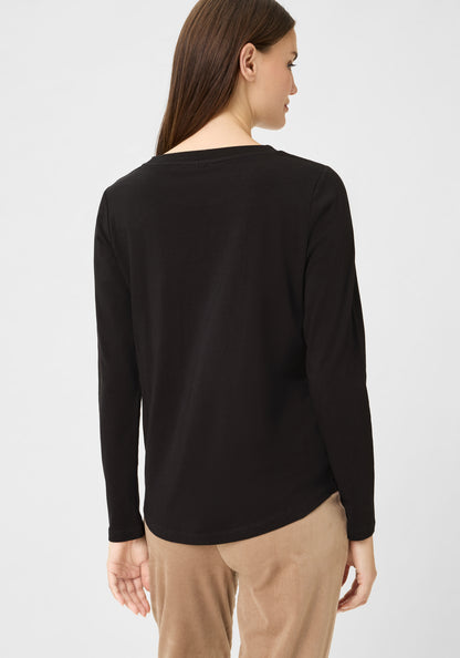 Olsen - Retro Black Long Sleeve Top