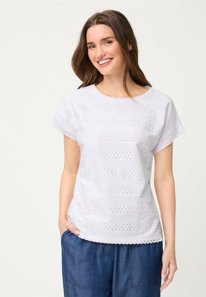 Olsen - White Lattice Top
