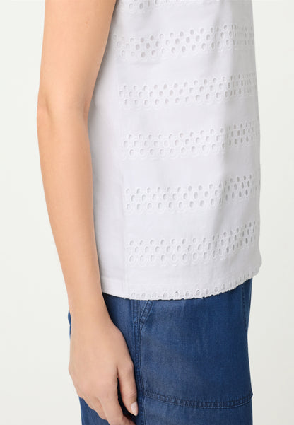 Olsen - White Lattice Top