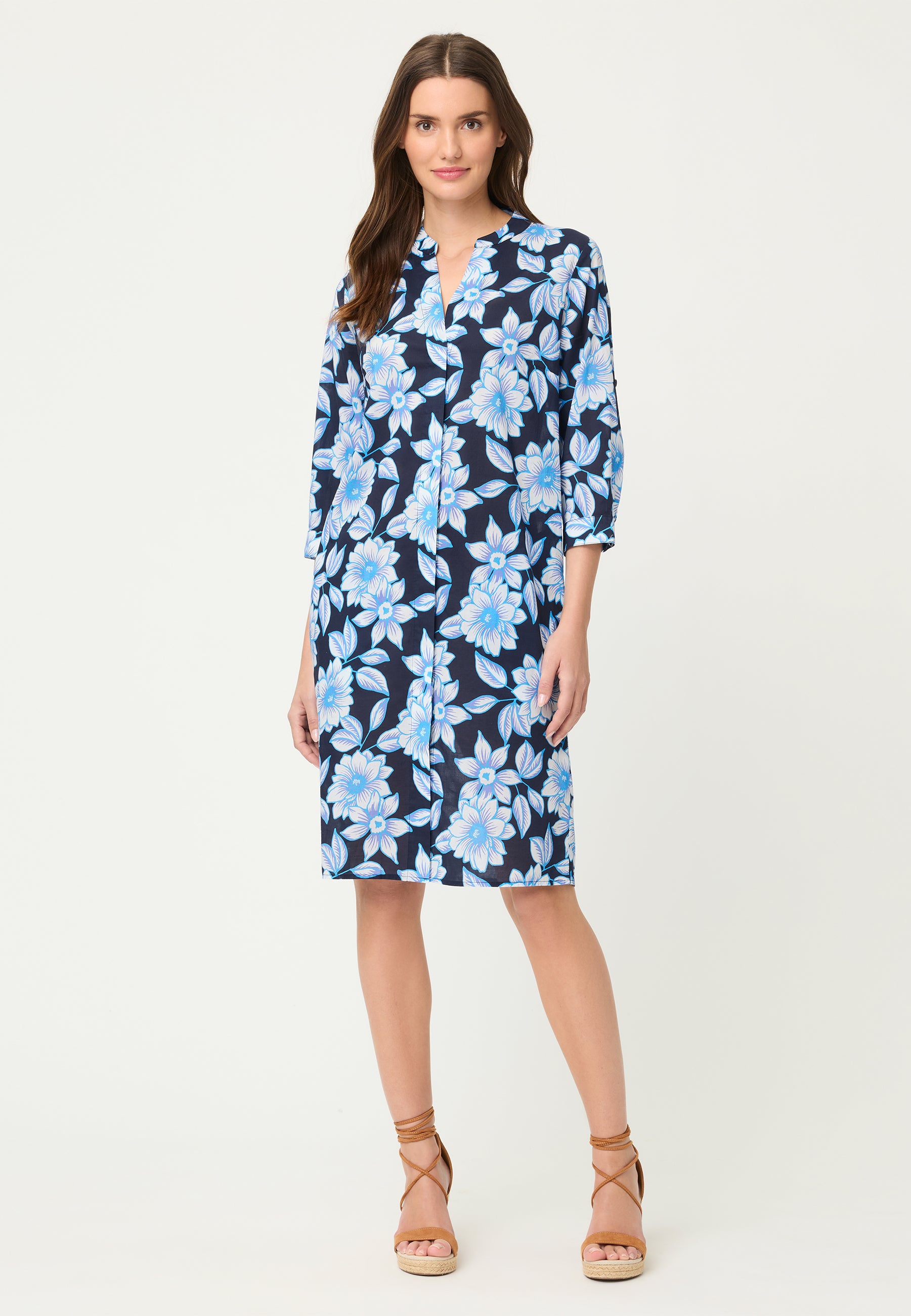 Olsen Navy Flower Dress