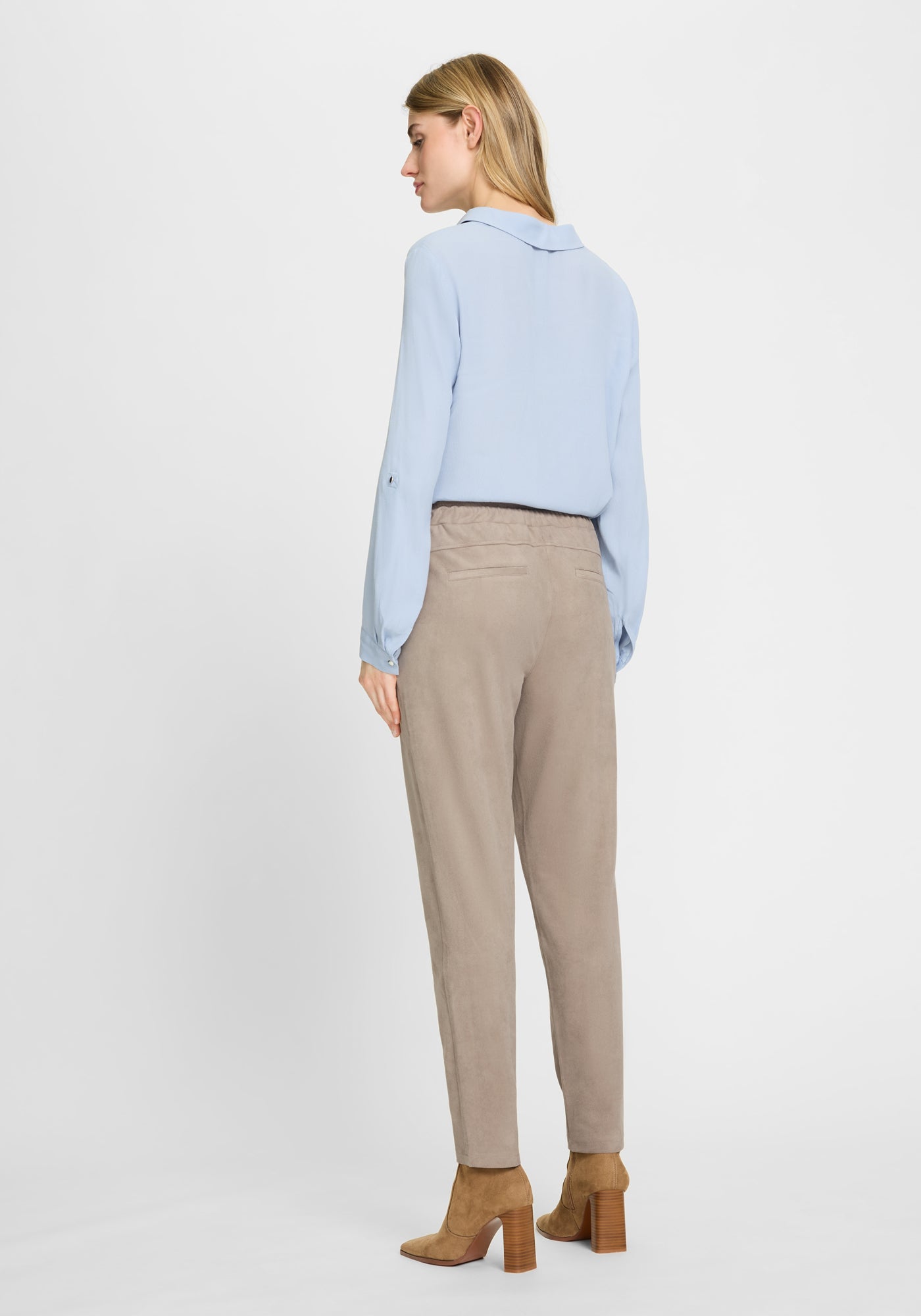 Olsen - Beige Faux Suede Pant