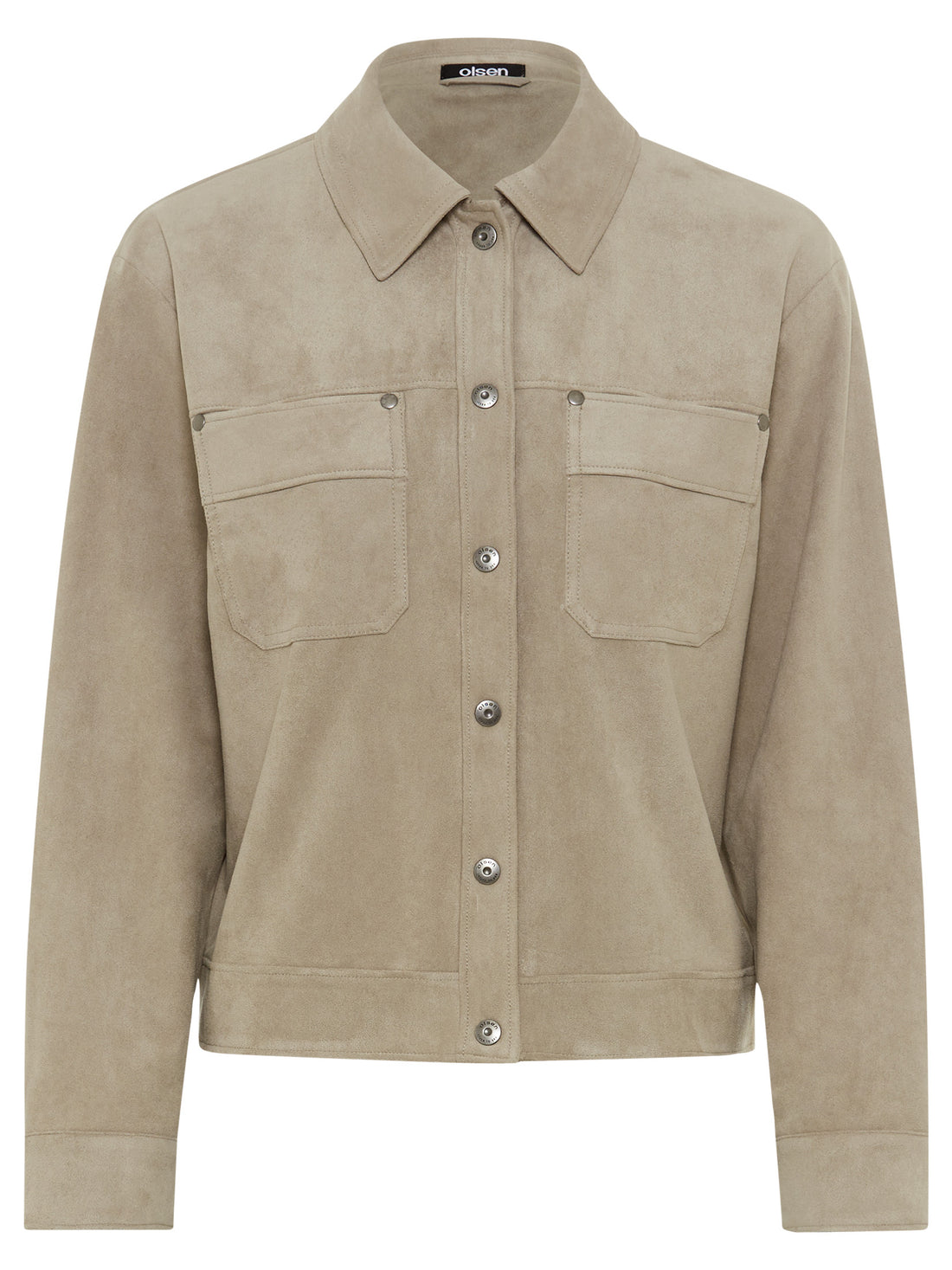 Olsen-Beige Micro Suede Jacket