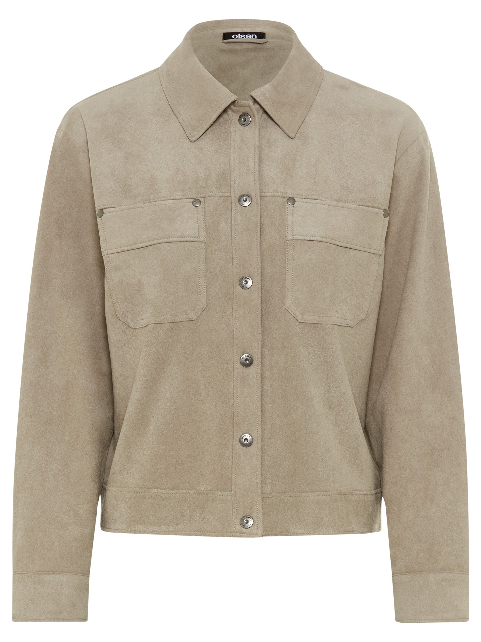 Olsen-Beige Micro Suede Jacket