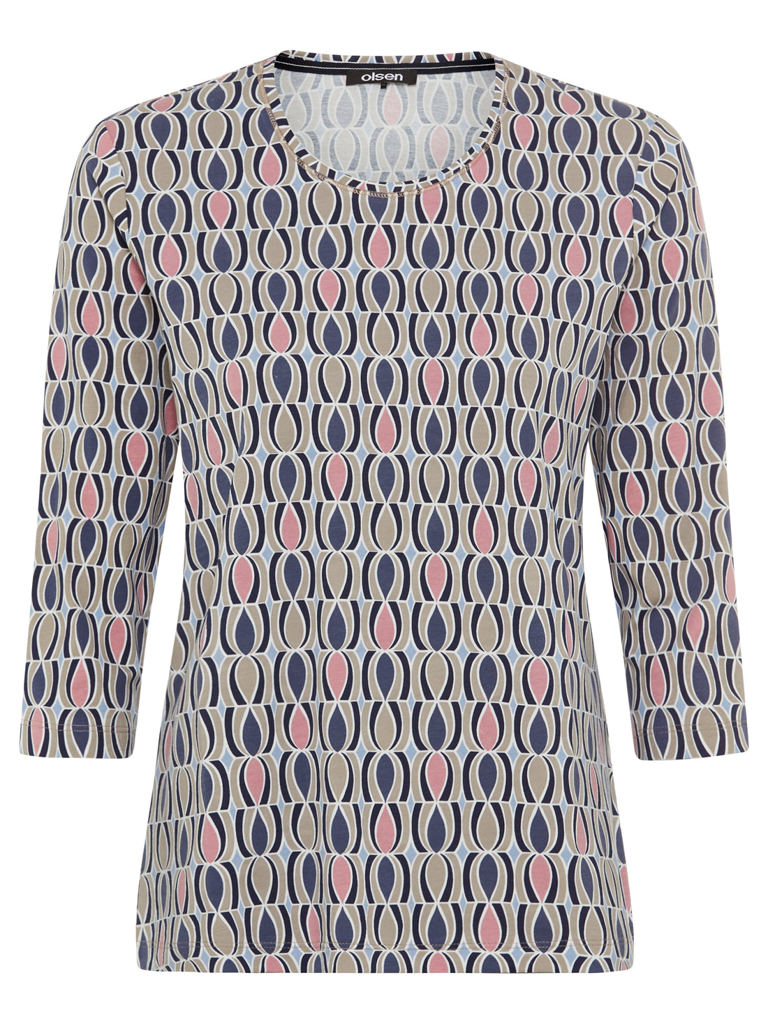 Olsen-Blue, Beige, Pink 3/4 T-shirt