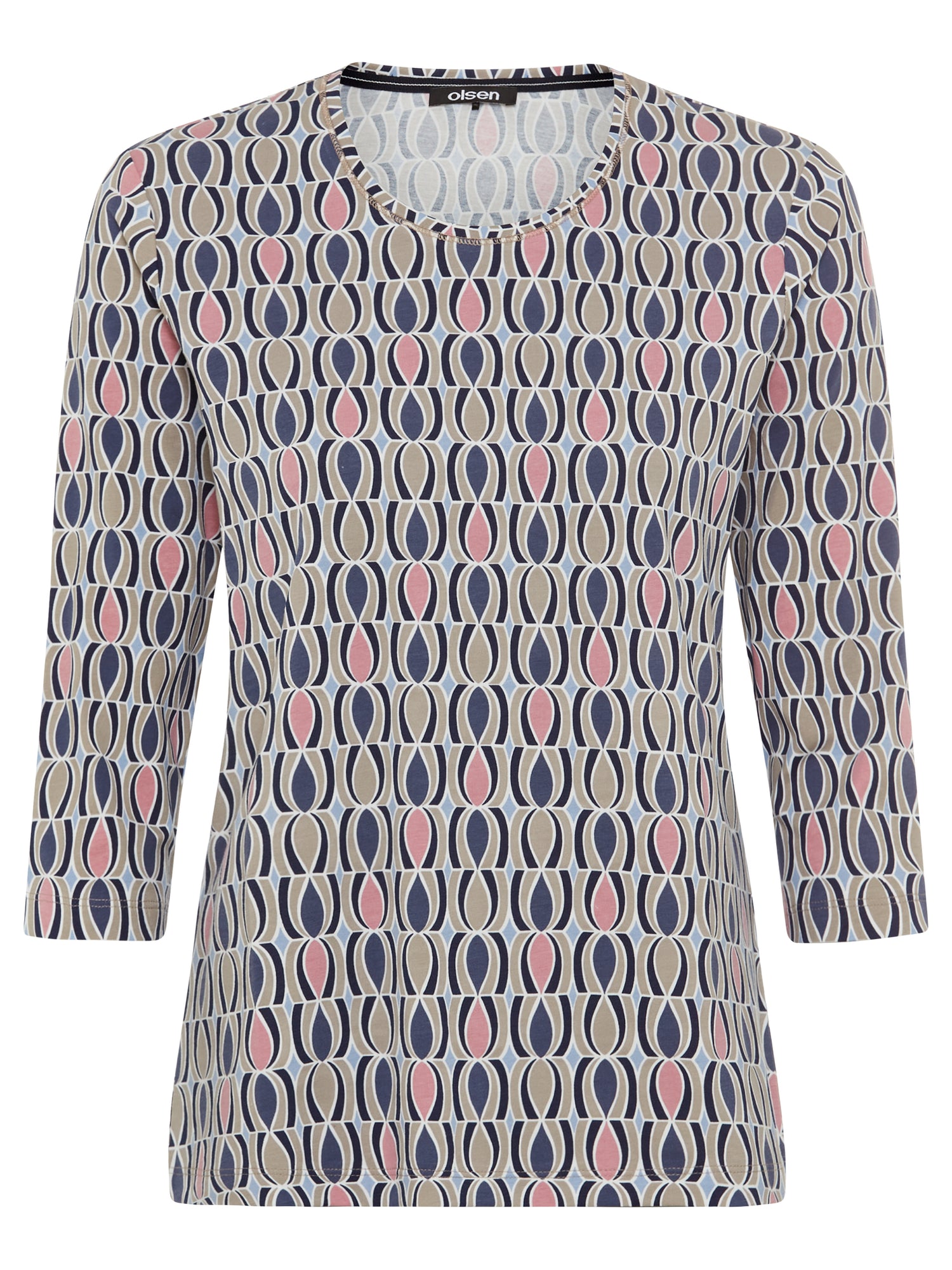 Olsen-Blue, Beige, Pink 3/4 T-shirt