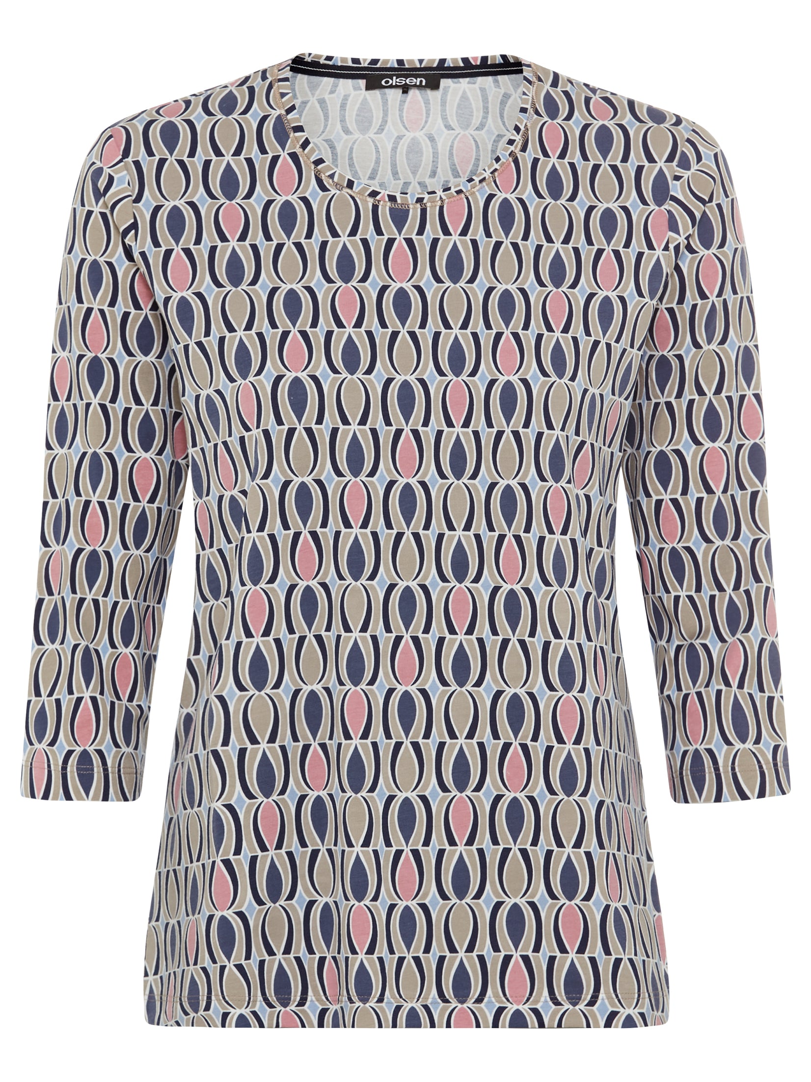 Olsen-Blue, Beige, Pink 3/4 T-shirt