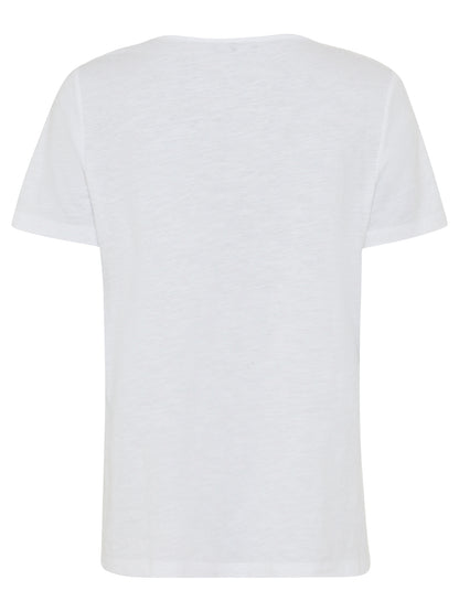 Olsen- White Lace detail V neck Top