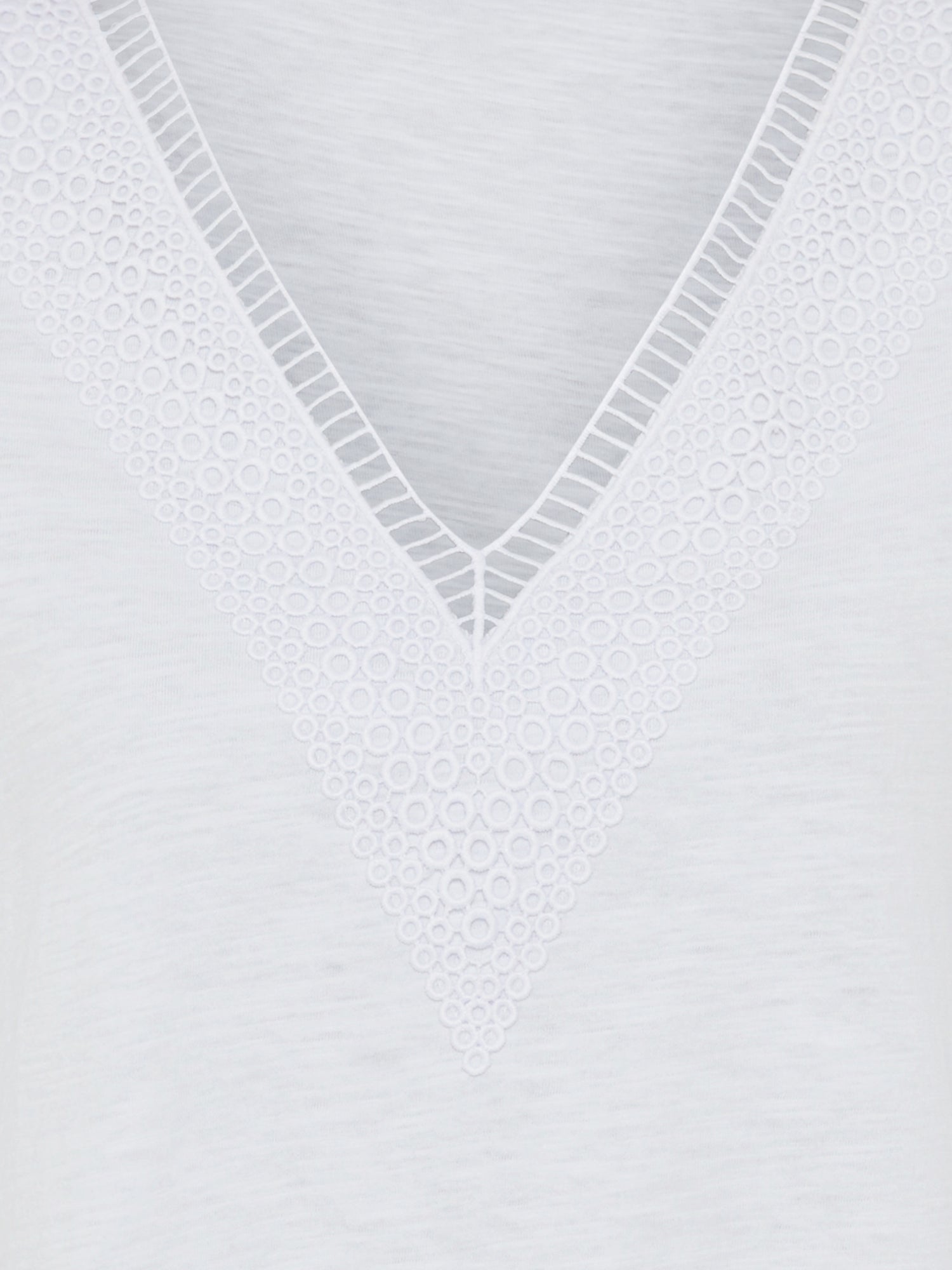 Olsen- White Lace detail V neck Top