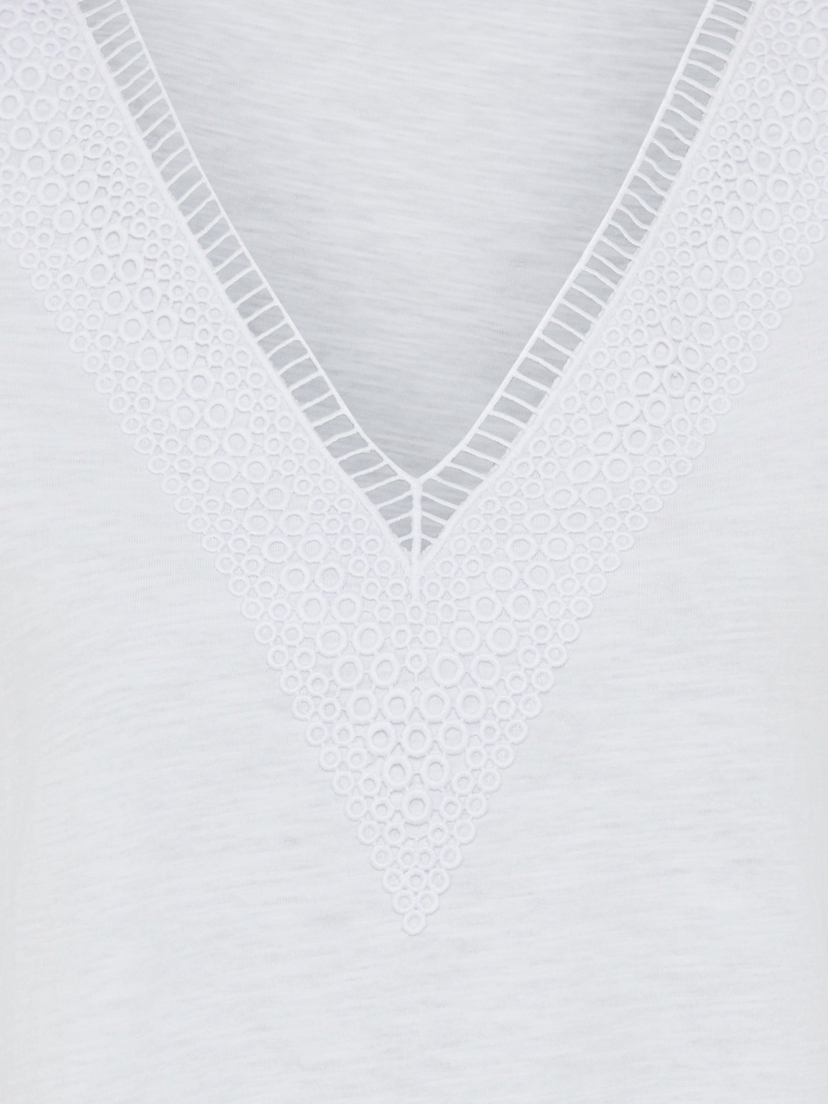 Olsen- White Lace detail V neck Top