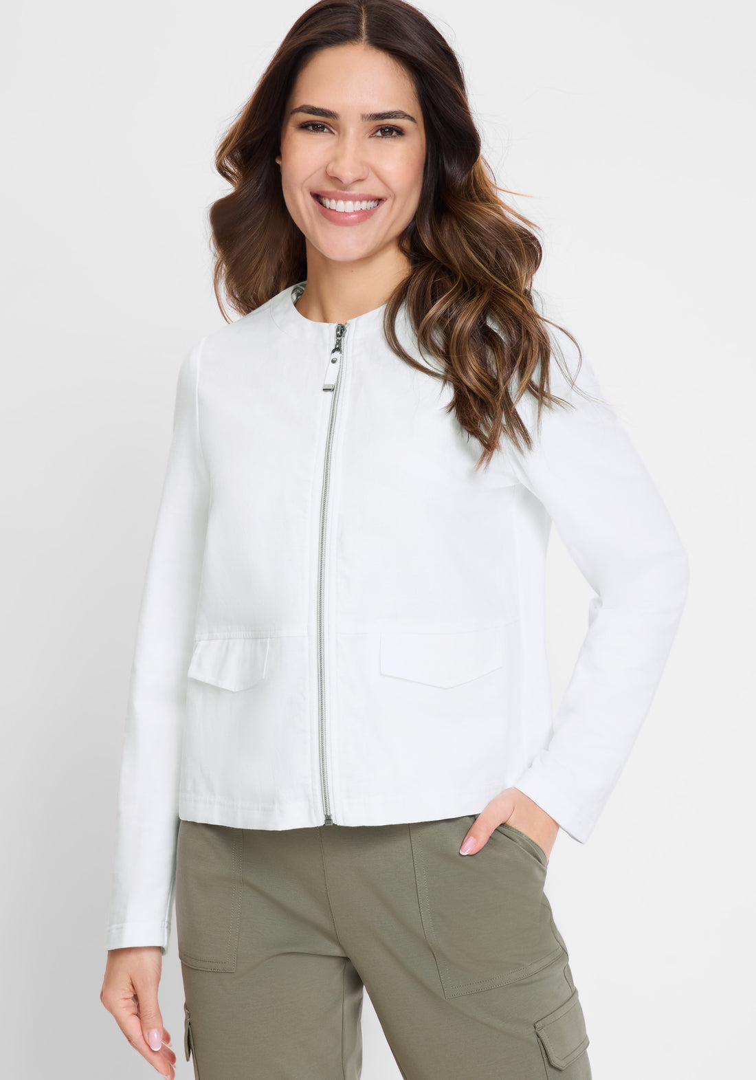 Olsen- Linen-blend jacket- White