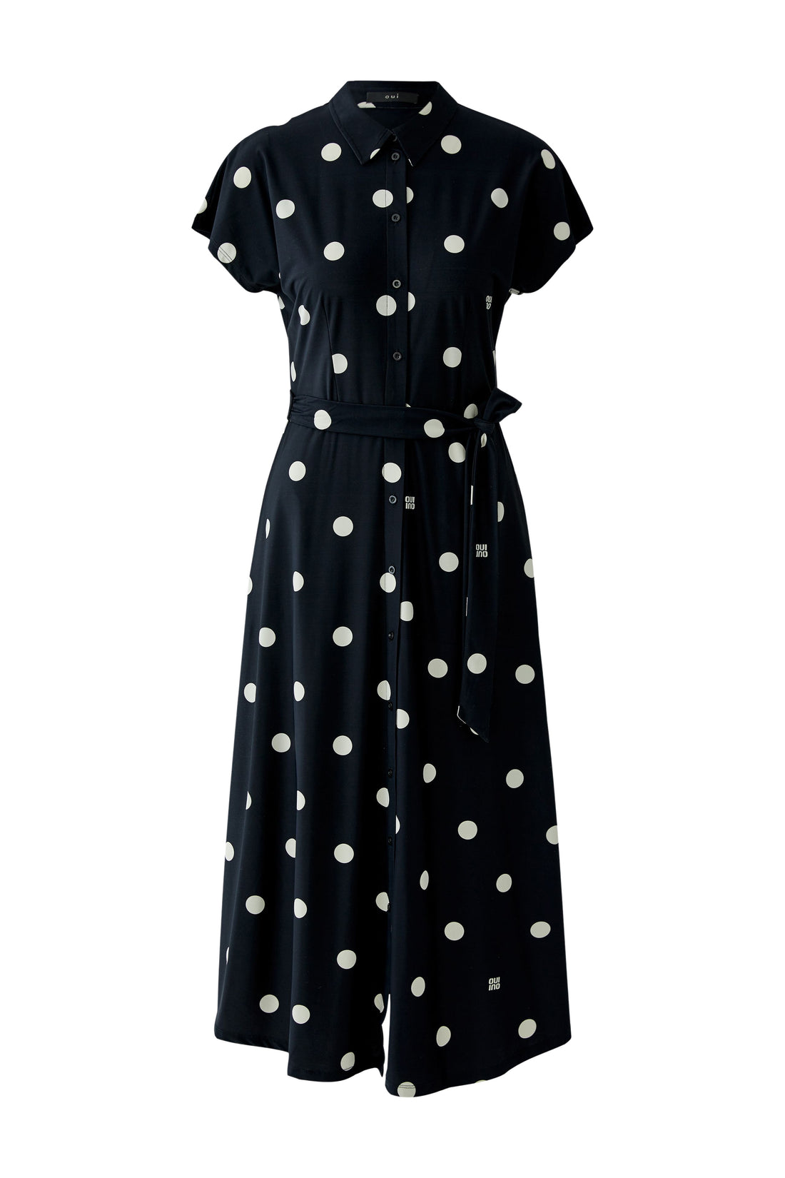 Oui Black Polka Dot Dress