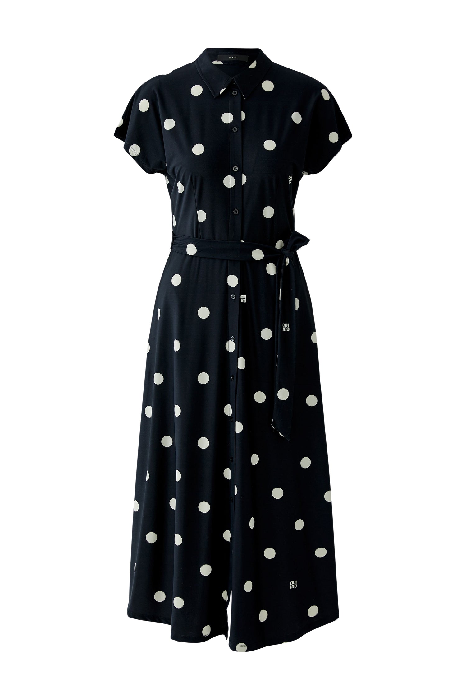 Oui Black Polka Dot Dress