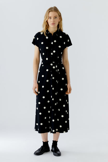 Oui Black Polka Dot Dress