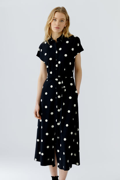 Oui Black Polka Dot Dress