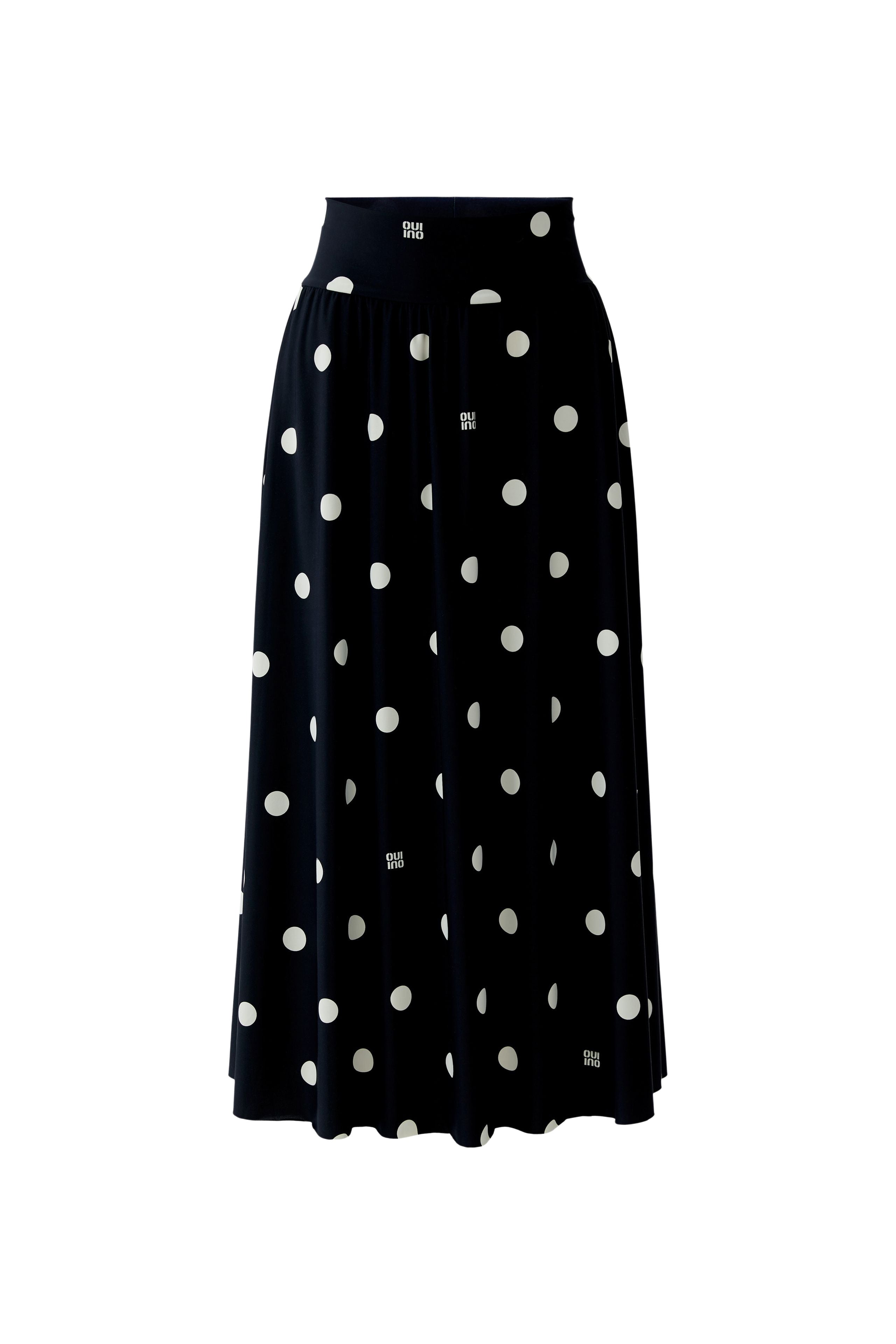 Oui Black and White Polka Dot Skirt