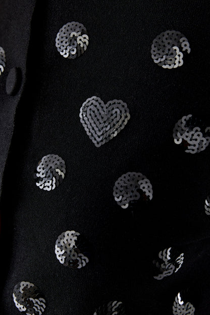 Oui Black Sequin Polka Dot Cardigan