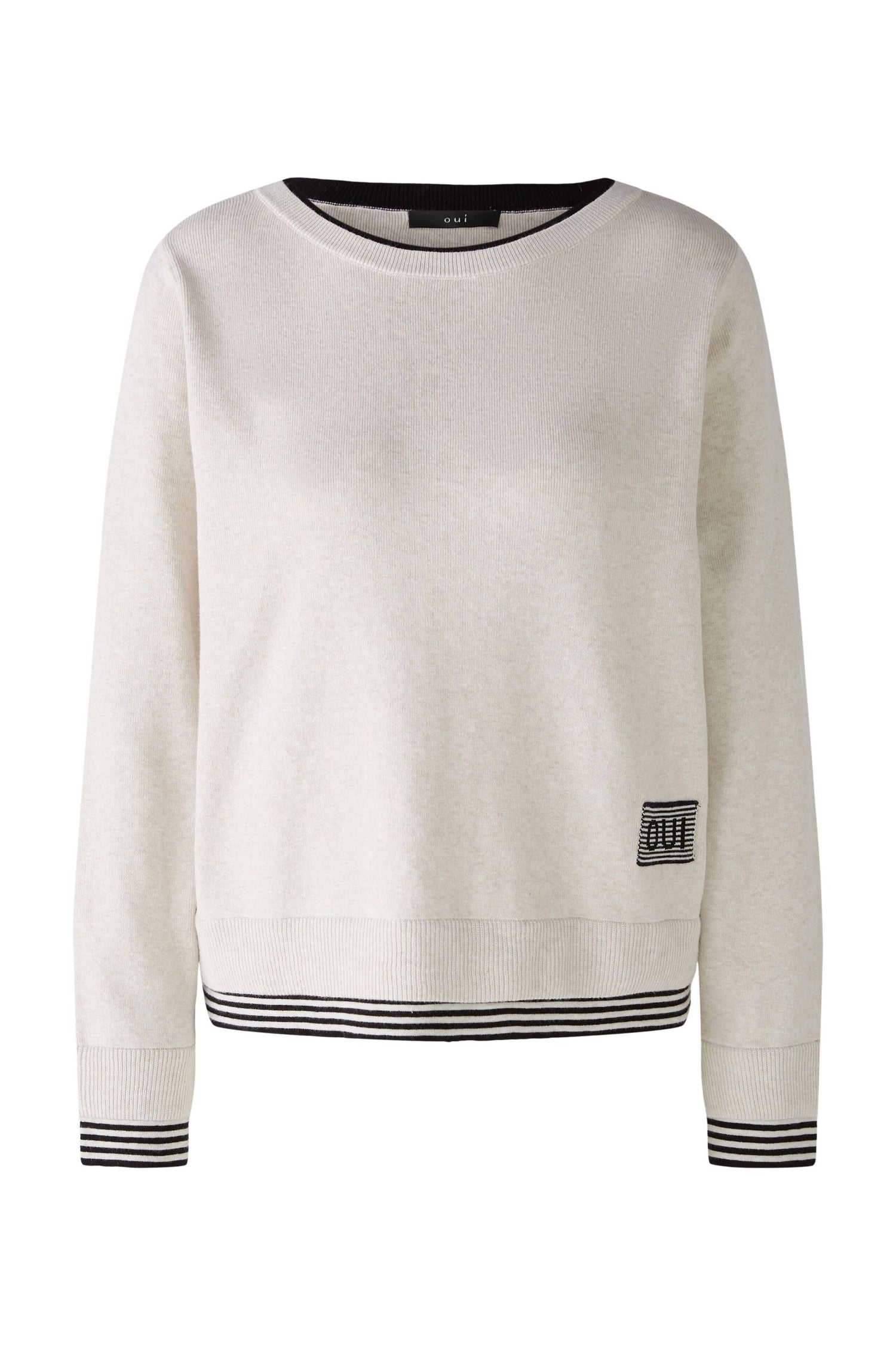 Oui - Cream and Black Jumper