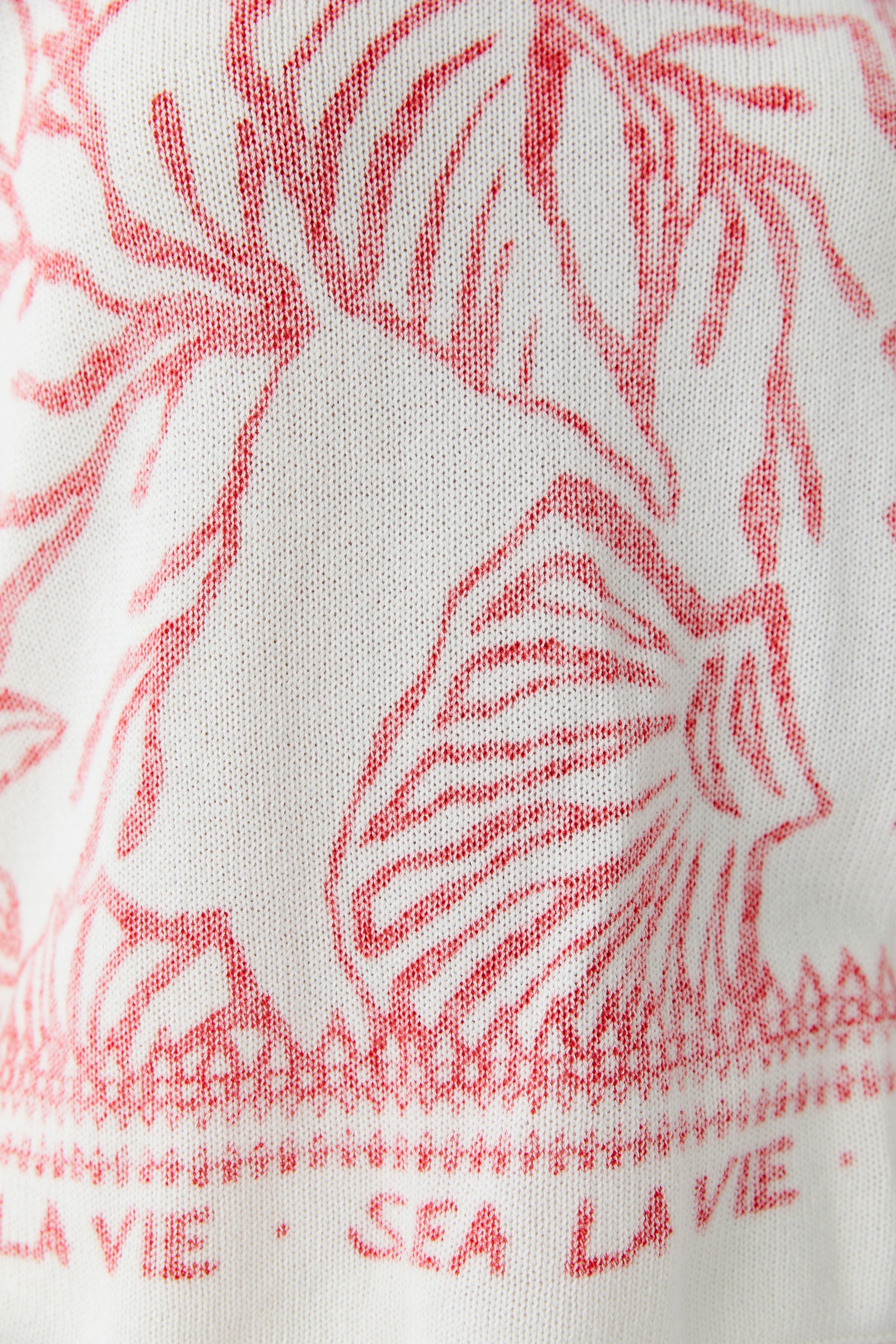 Oui - Red and White Knit Pullover