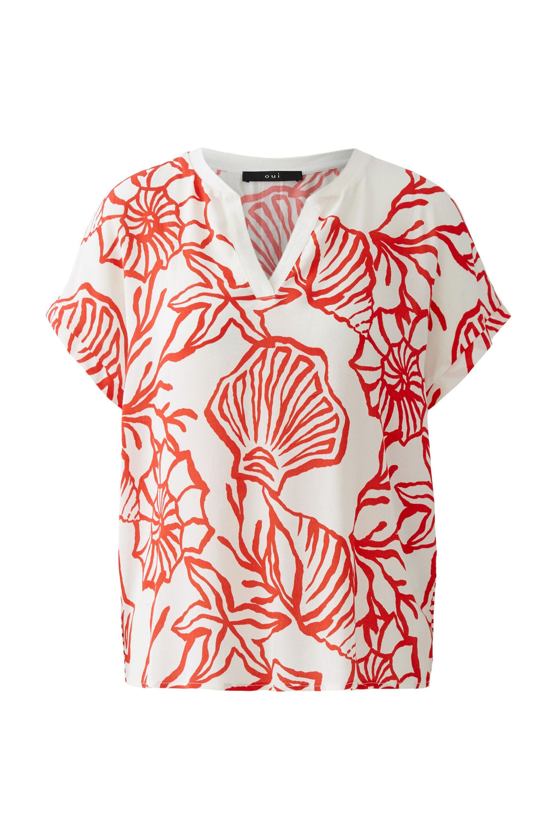Oui - Seaside Stories Red and White Top