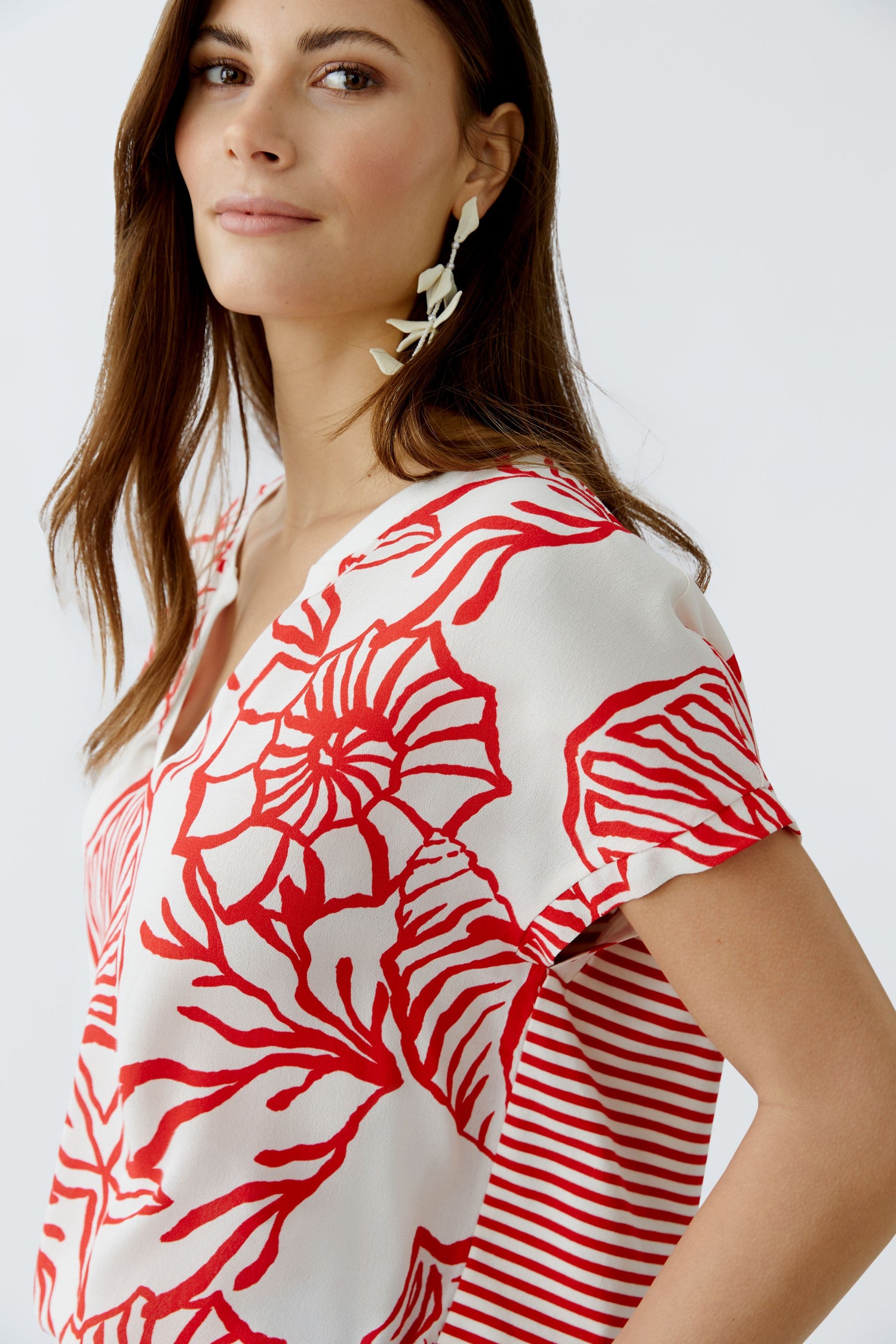 Oui - Seaside Stories Red and White Top