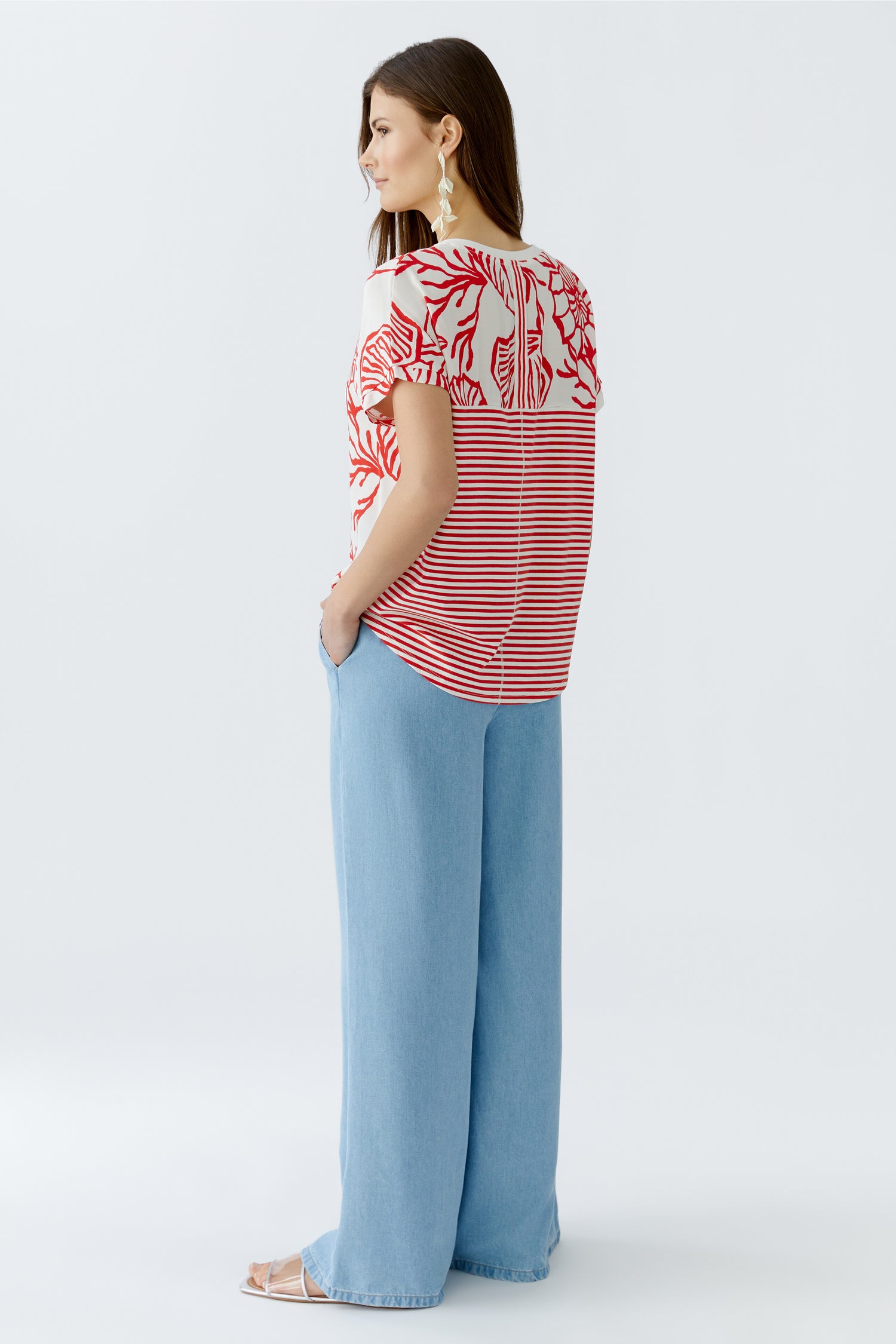 Oui - Seaside Stories Red and White Top